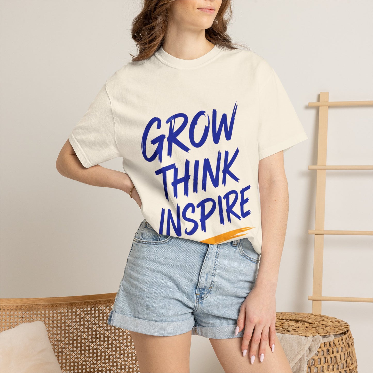 Grow Think Inspire T-Shirt — Motivational Graphic Tee