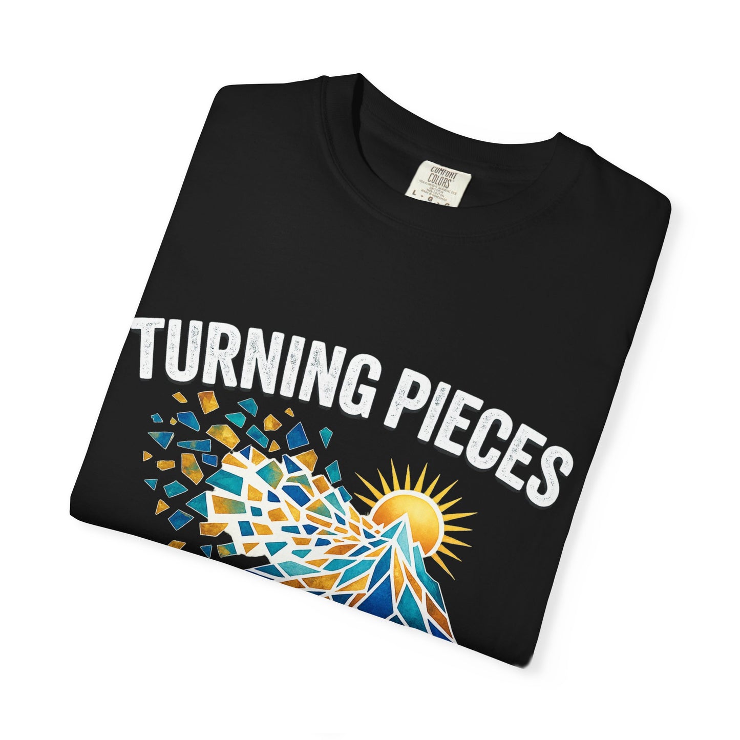 Turning Pieces Into Purpose T-Shirt — Inspirational Mosaic Sun Graphic