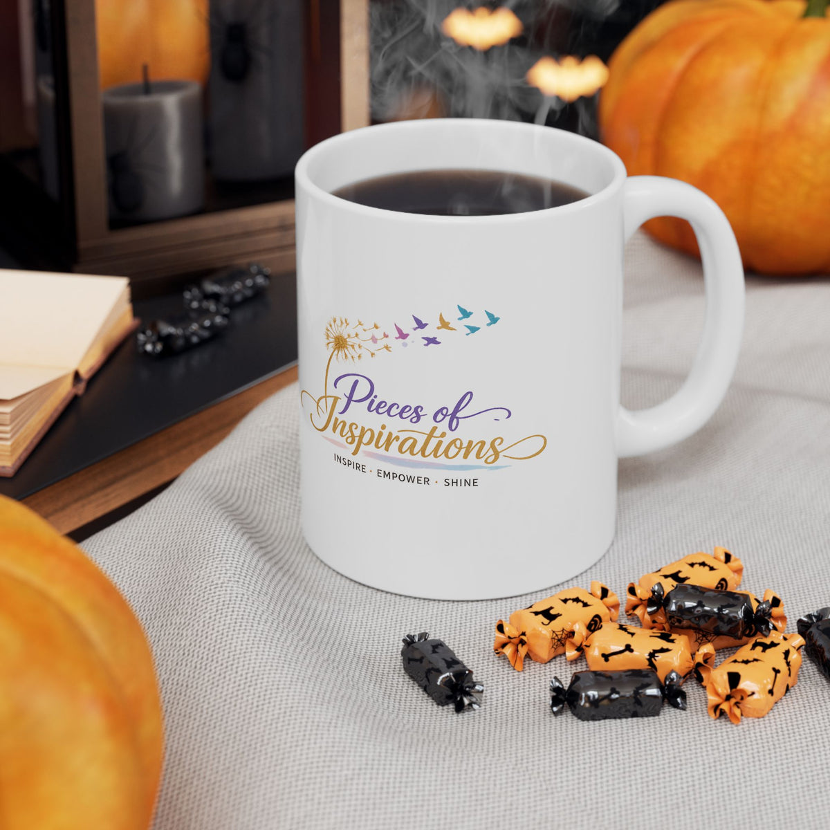 Ceramic Mug — Pieces of Inspirations Coffee Cup (Inspire • Empower • Shine)