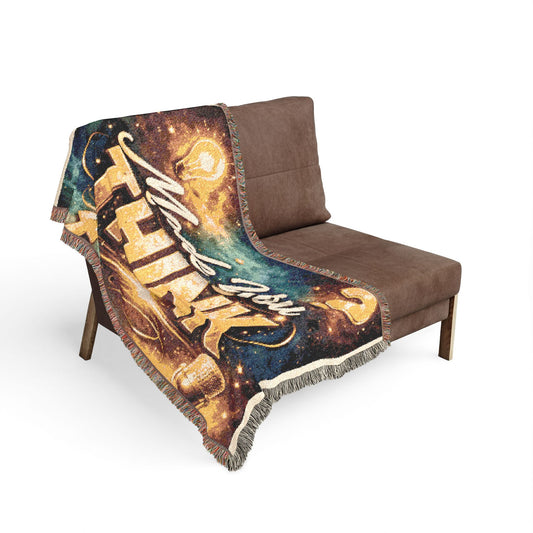 Made You Think Woven Blanket — Inspirational Quote Throw for Living Room, Dorm & Gift