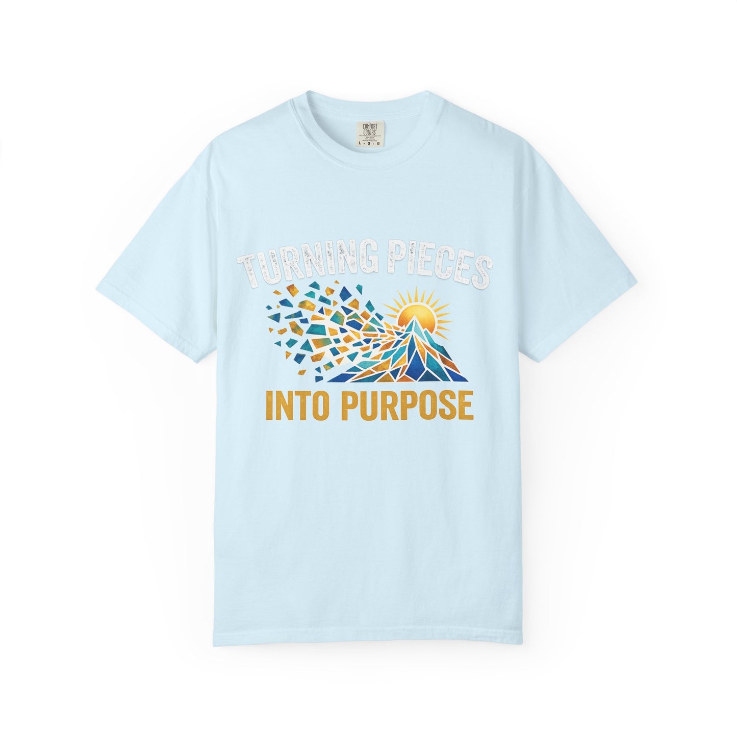 Turning Pieces Into Purpose T-Shirt — Inspirational Mosaic Sun Graphic