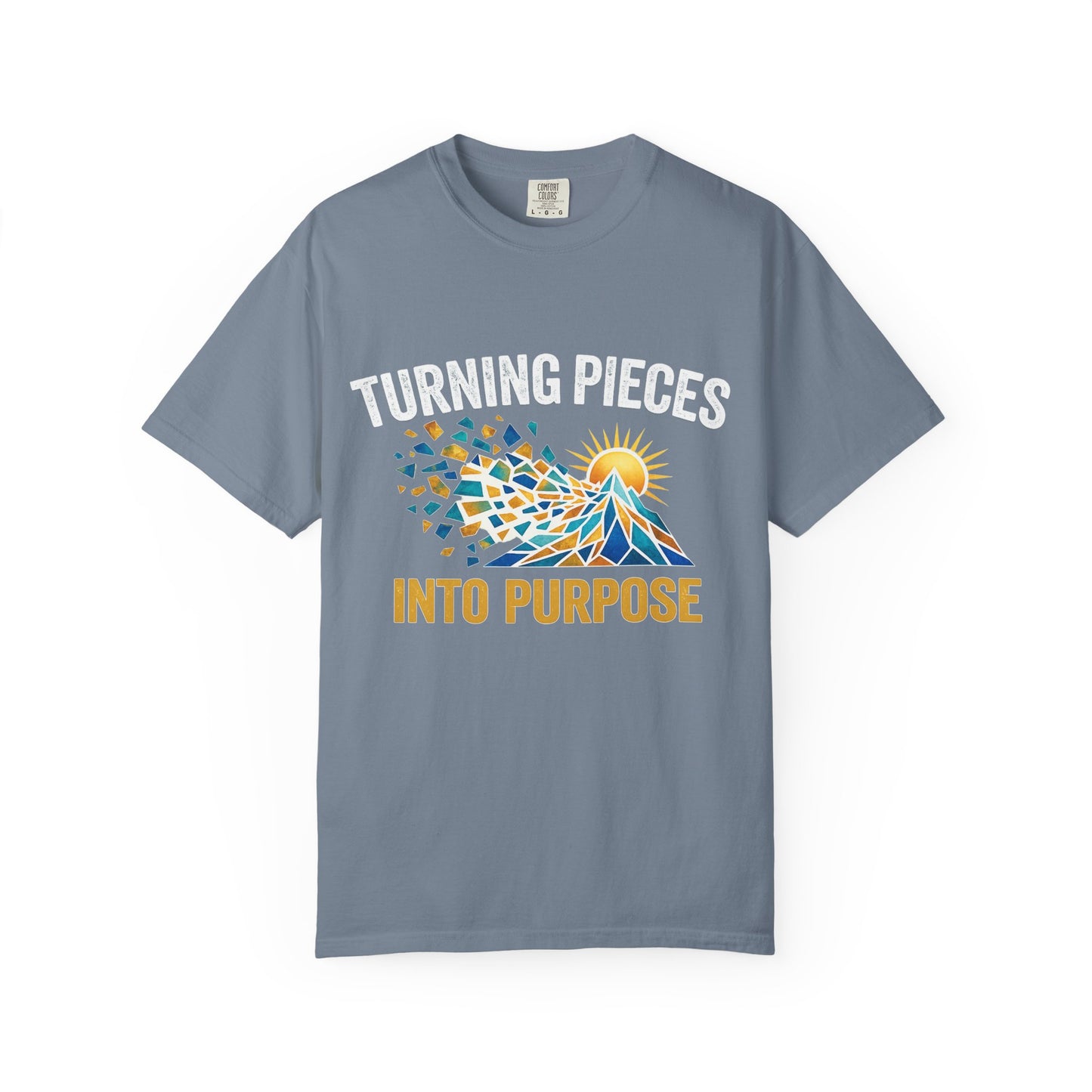 Turning Pieces Into Purpose T-Shirt — Inspirational Mosaic Sun Graphic