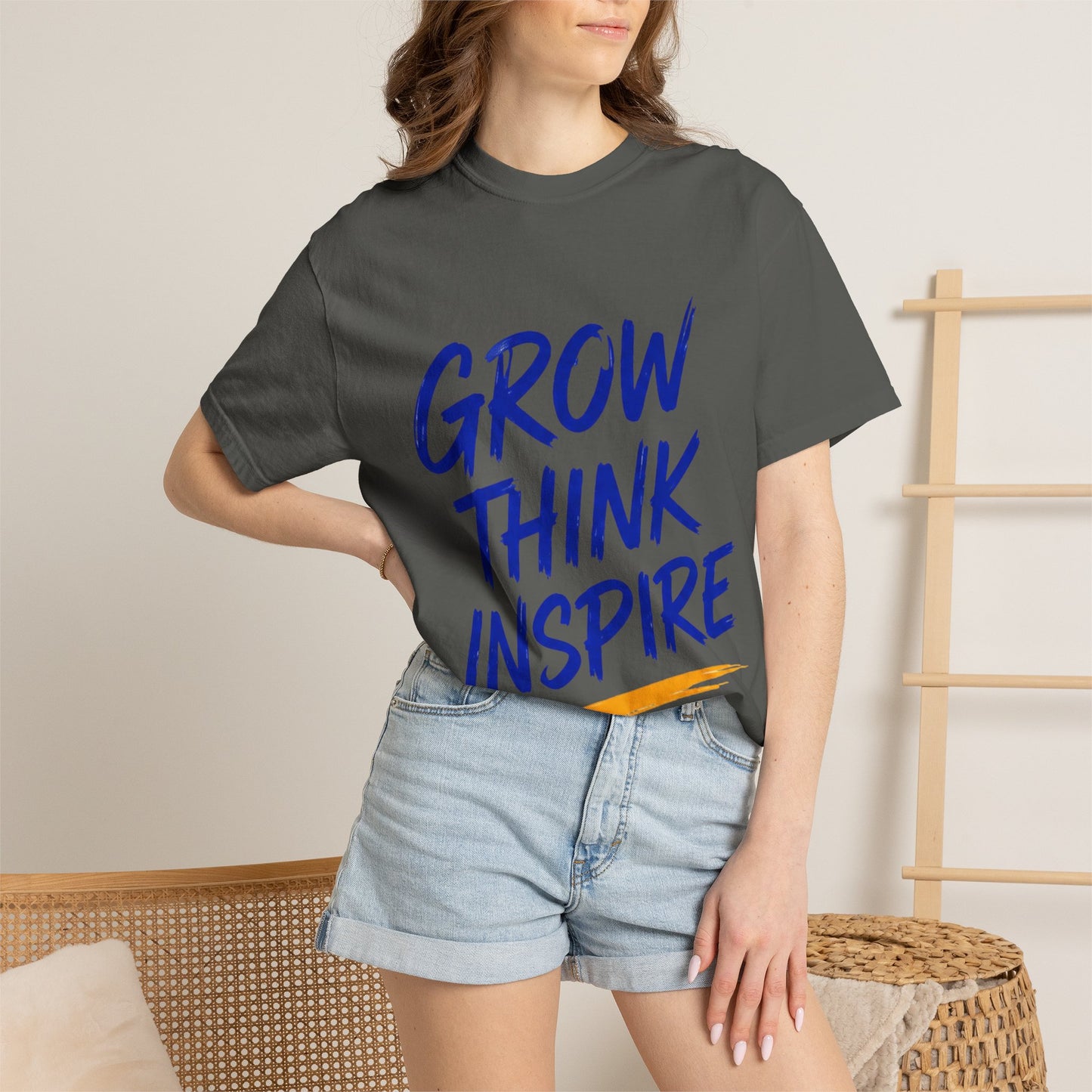 Grow Think Inspire T-Shirt — Motivational Graphic Tee