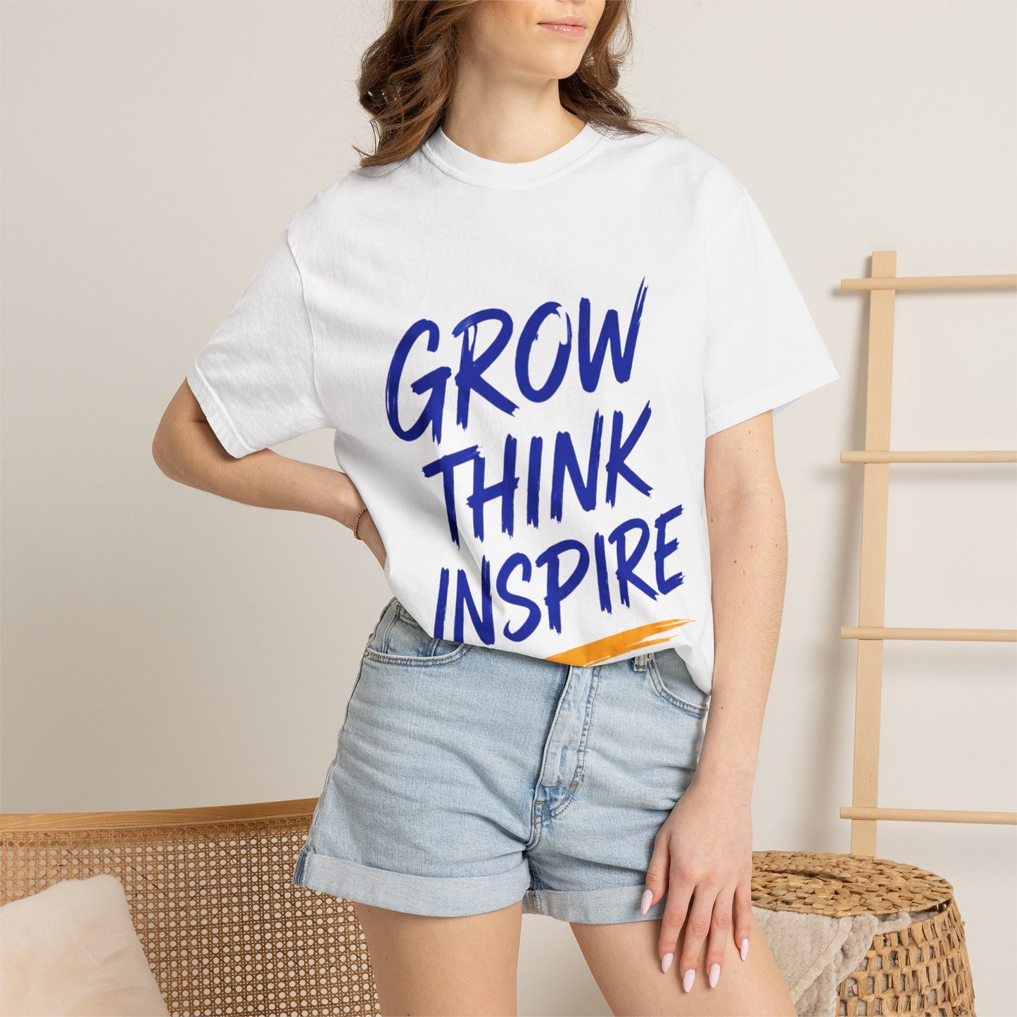 Grow Think Inspire T-Shirt — Motivational Graphic Tee