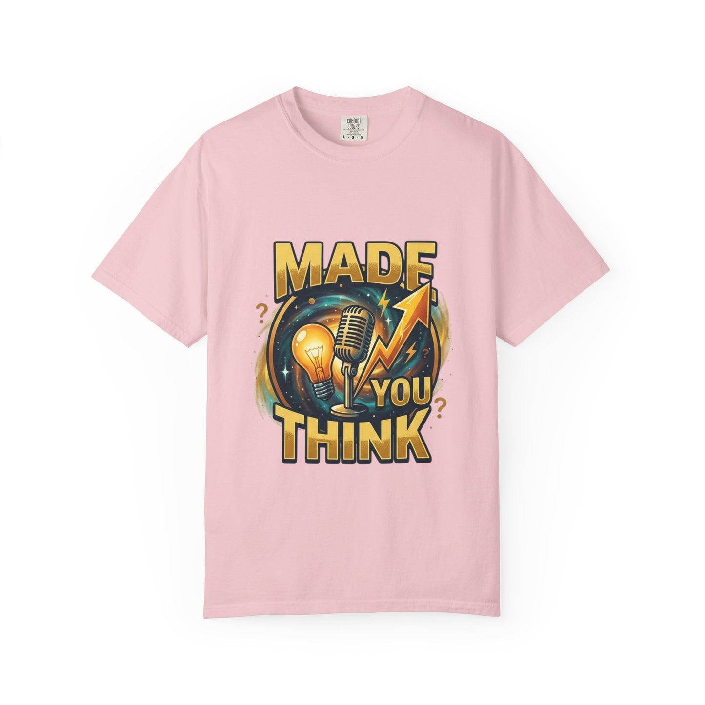 Made You Think T-Shirt — Retro Microphone & Lightbulb Graphic Tee