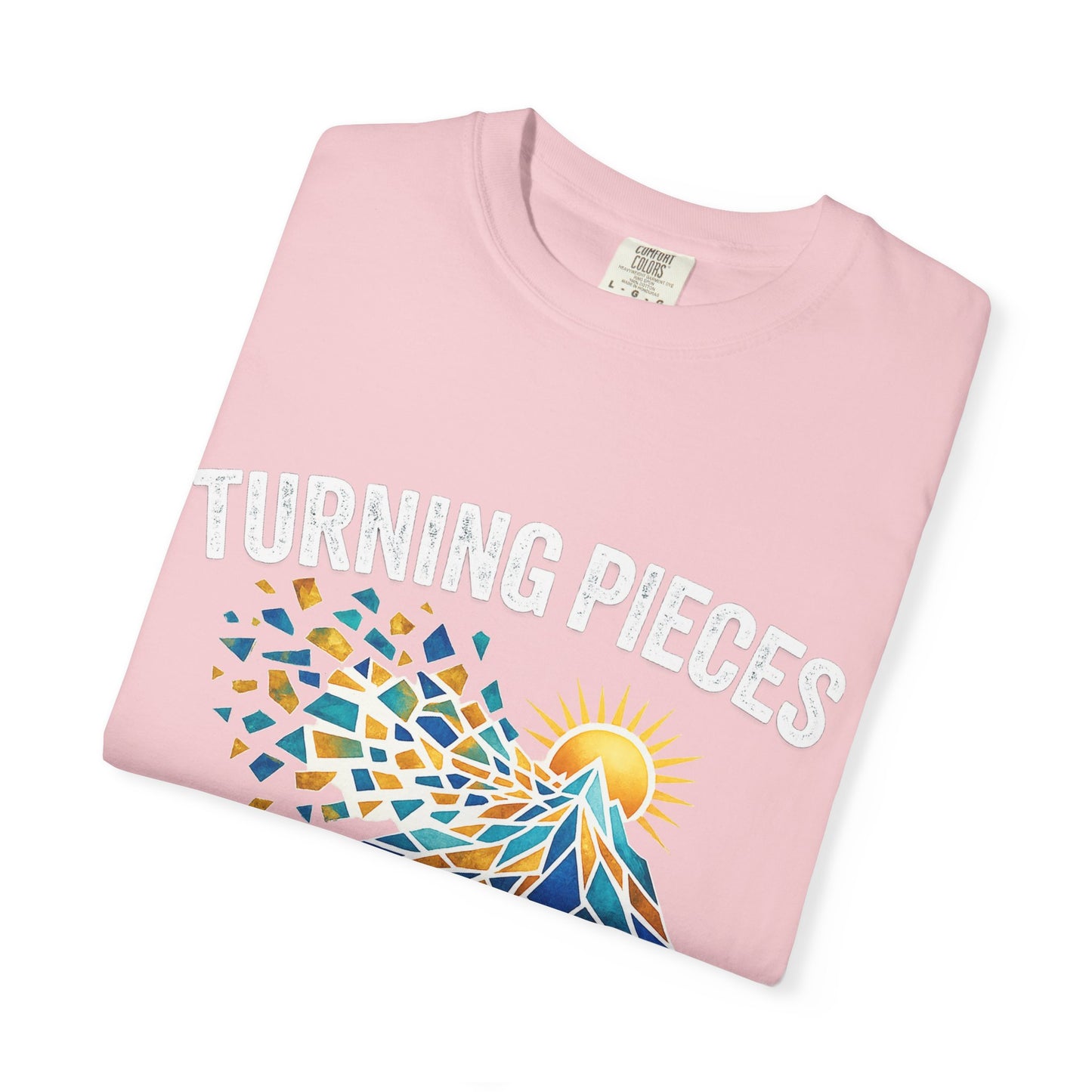 Turning Pieces Into Purpose T-Shirt — Inspirational Mosaic Sun Graphic