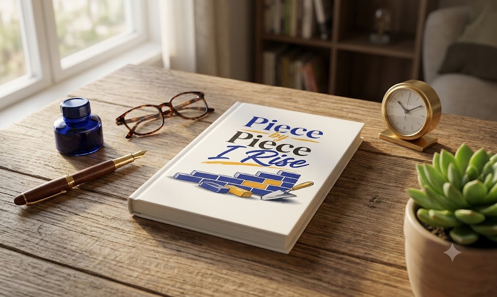 Hardcover Journal — "Piece by Piece I Rise" Motivational Notebook (Inspiring Growth, Goal Planner)