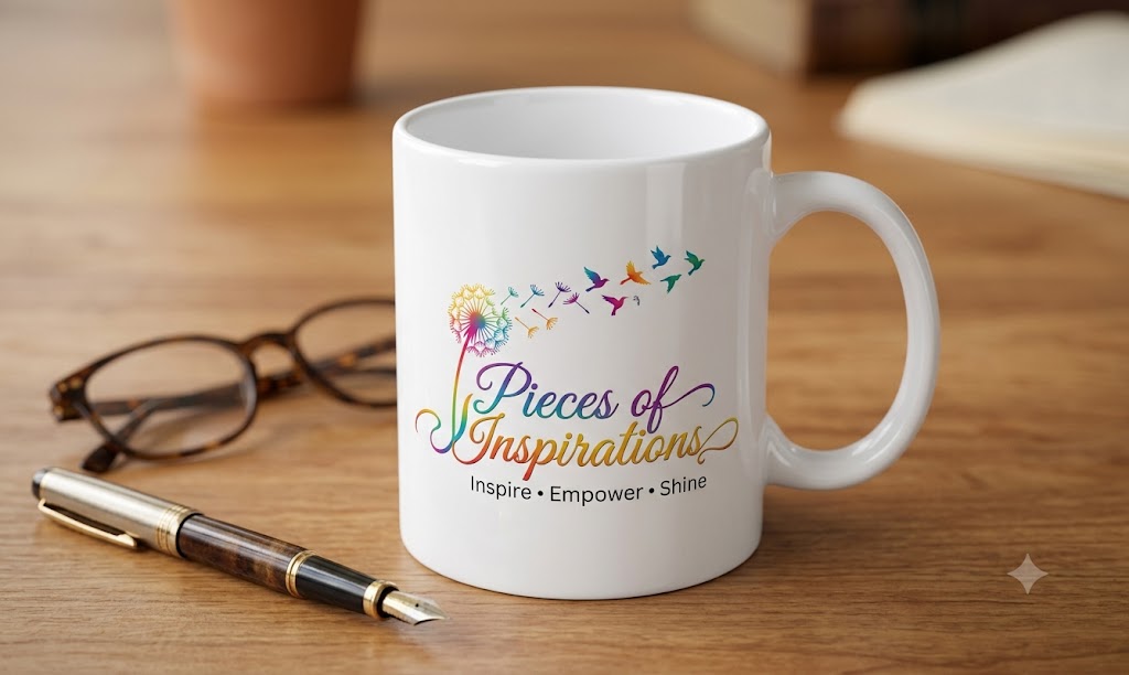 Ceramic Mug — Pieces of Inspirations Coffee Cup (Inspire • Empower • Shine)