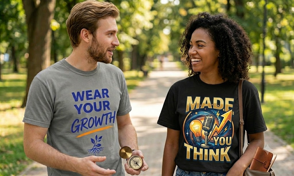 Made You Think T-Shirt — Retro Microphone & Lightbulb Graphic Tee