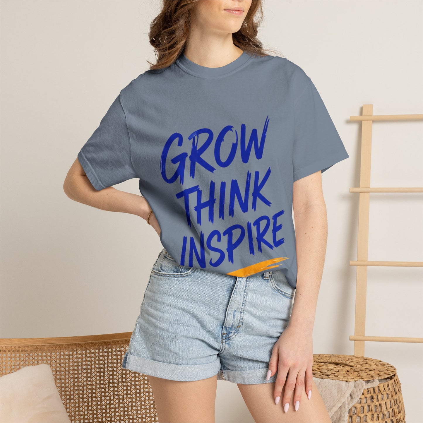 Grow Think Inspire T-Shirt — Motivational Graphic Tee
