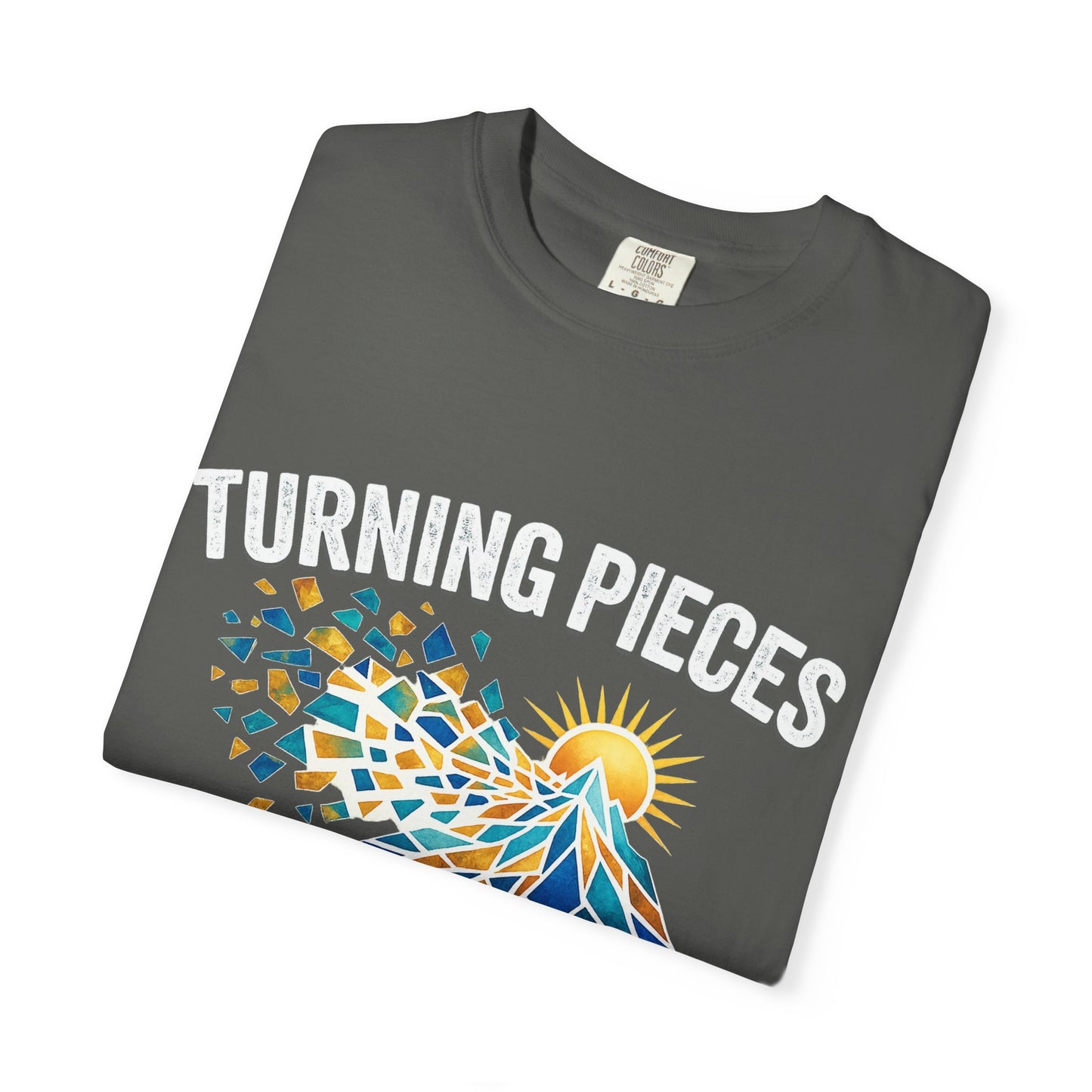 Turning Pieces Into Purpose T-Shirt — Inspirational Mosaic Sun Graphic