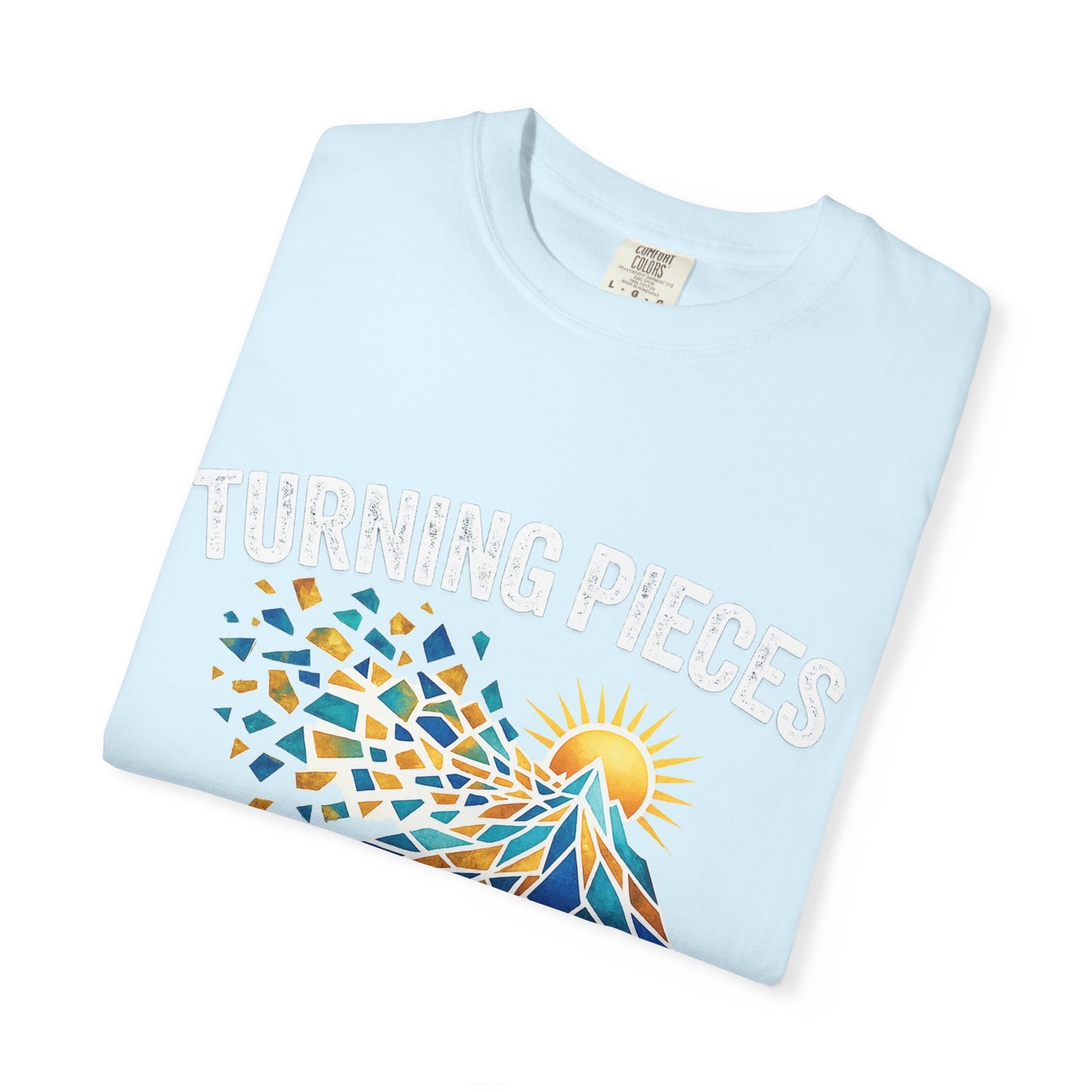 Turning Pieces Into Purpose T-Shirt — Inspirational Mosaic Sun Graphic