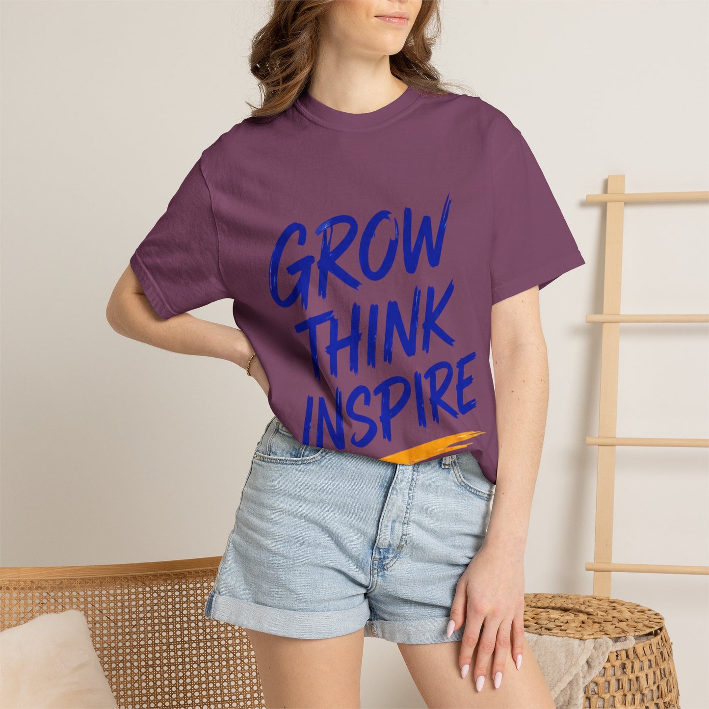 Grow Think Inspire T-Shirt — Motivational Graphic Tee