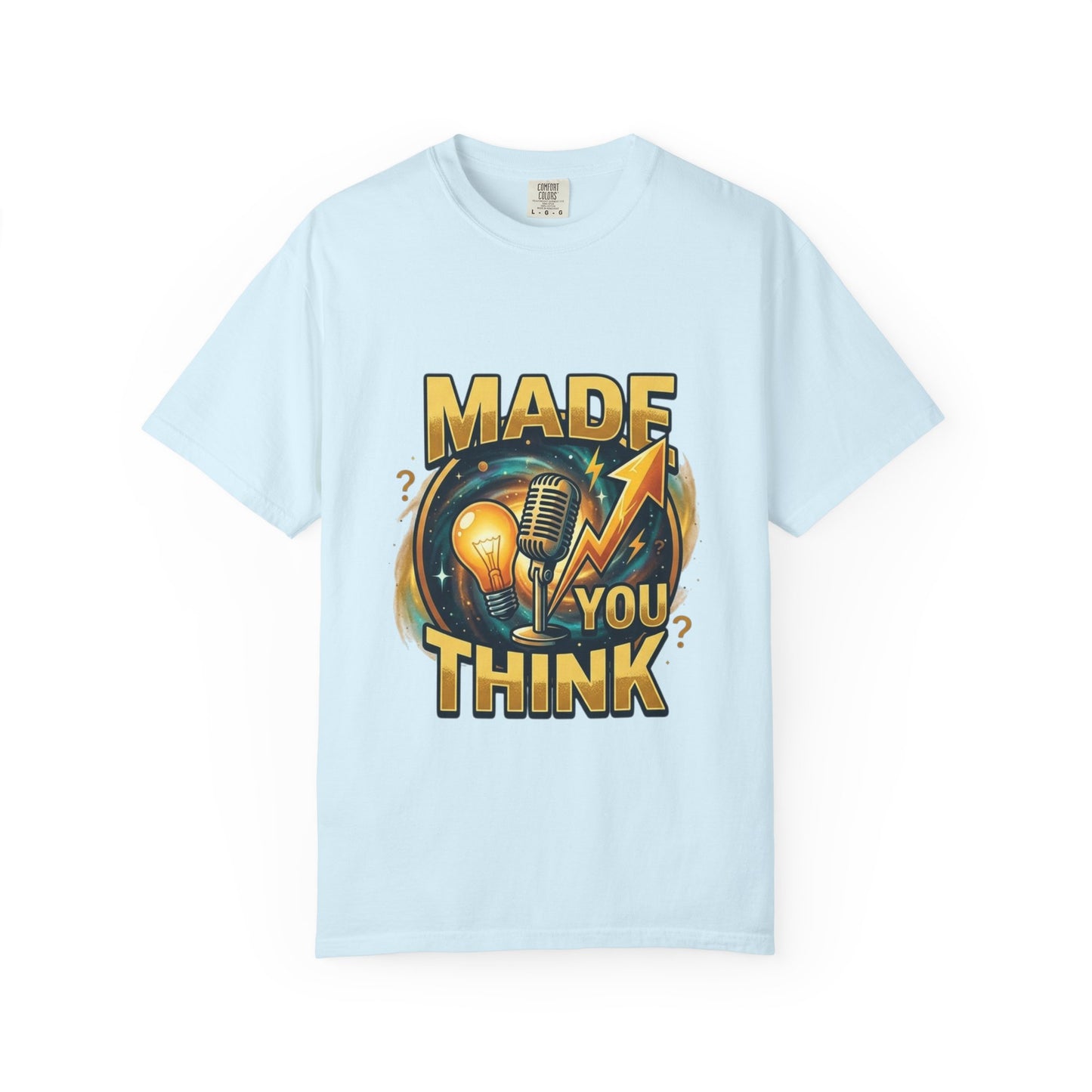 Made You Think T-Shirt — Retro Microphone & Lightbulb Graphic Tee