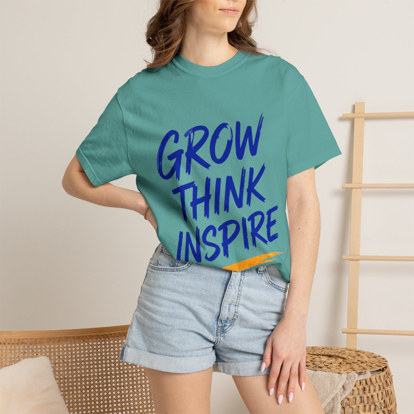 Grow Think Inspire T-Shirt — Motivational Graphic Tee