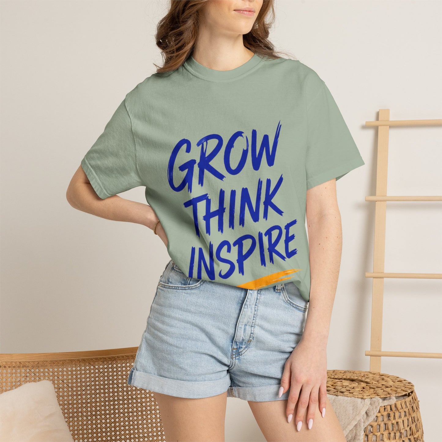 Grow Think Inspire T-Shirt — Motivational Graphic Tee