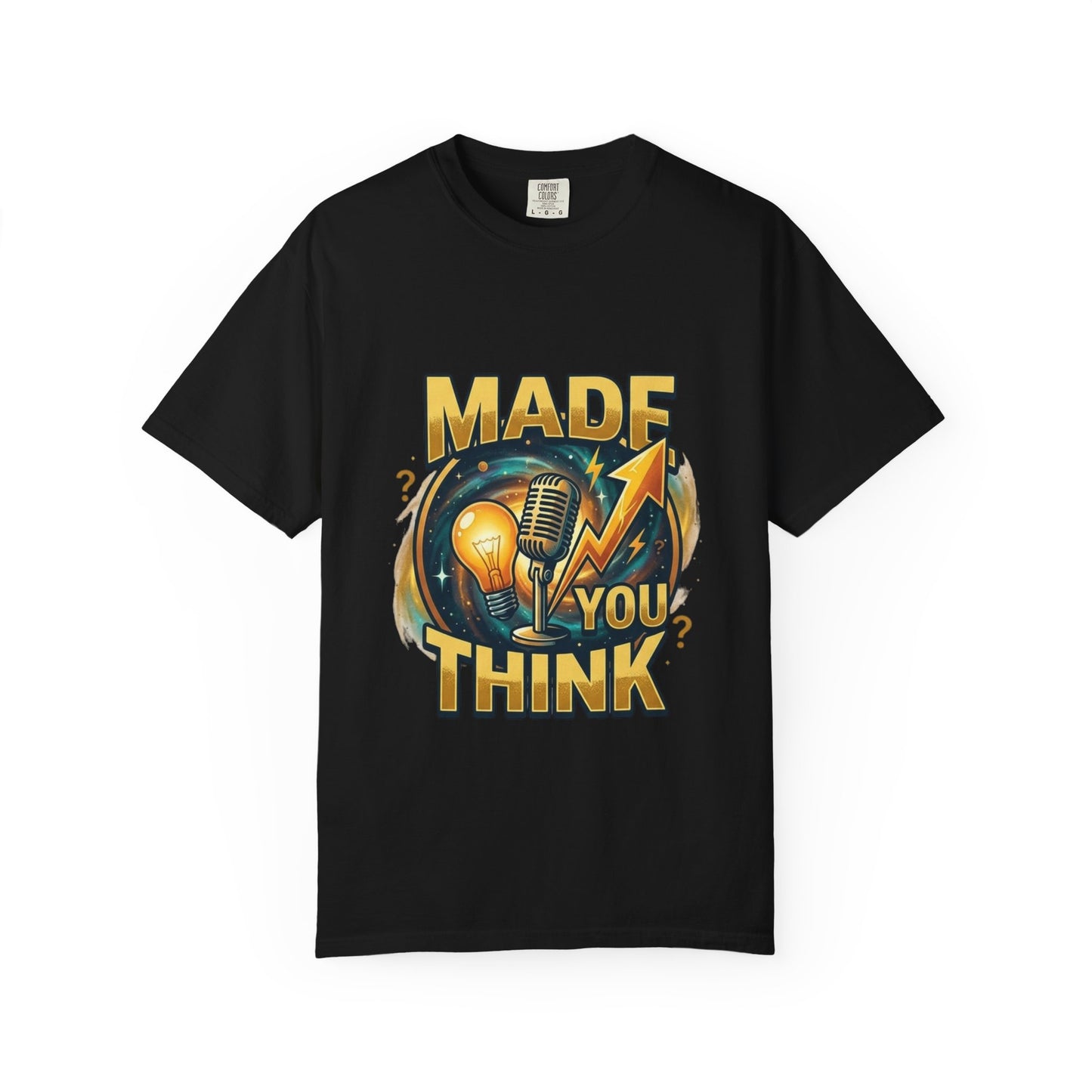 Made You Think T-Shirt — Retro Microphone & Lightbulb Graphic Tee