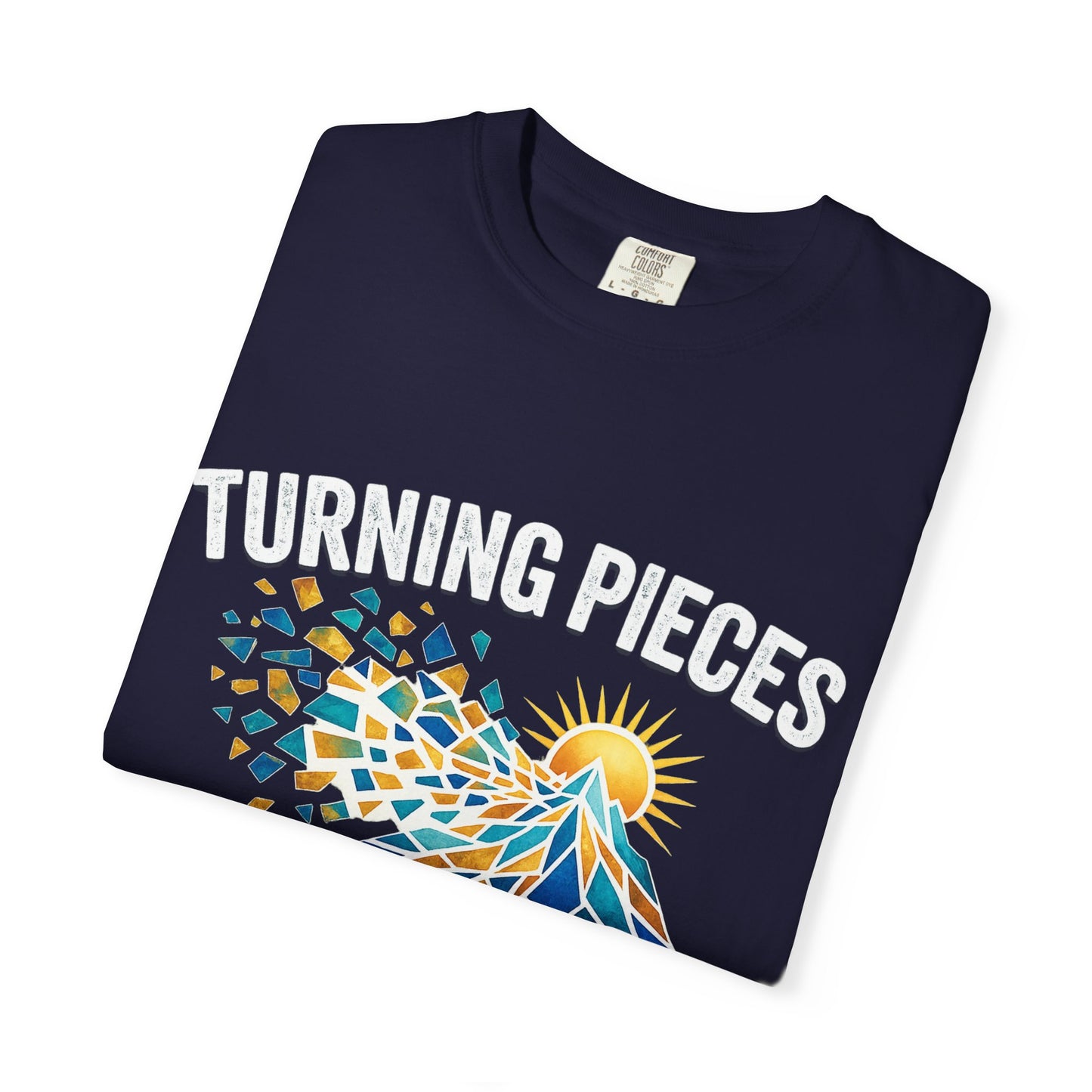 Turning Pieces Into Purpose T-Shirt — Inspirational Mosaic Sun Graphic