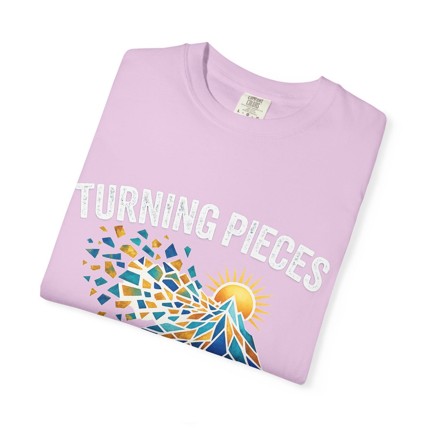 Turning Pieces Into Purpose T-Shirt — Inspirational Mosaic Sun Graphic