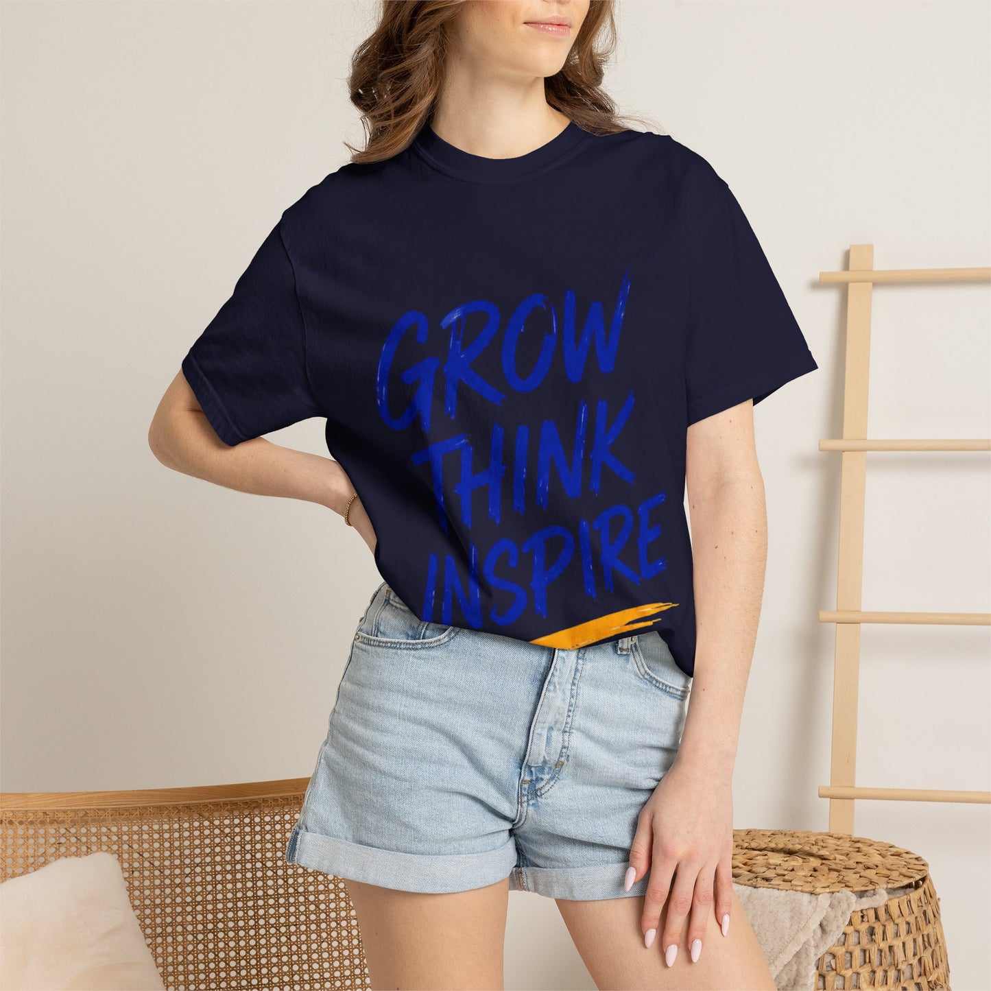 Grow Think Inspire T-Shirt — Motivational Graphic Tee