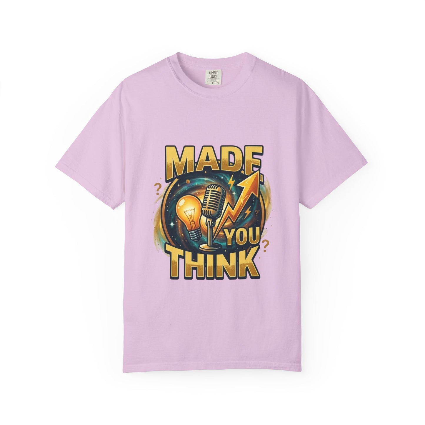 Made You Think T-Shirt — Retro Microphone & Lightbulb Graphic Tee