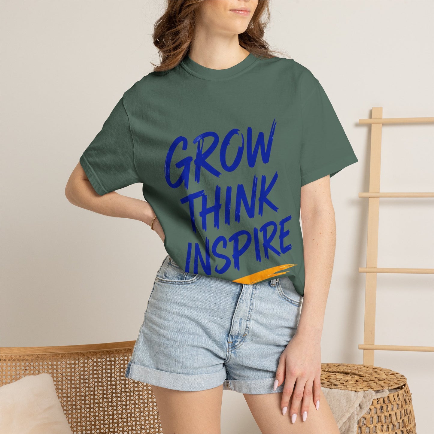 Grow Think Inspire T-Shirt — Motivational Graphic Tee