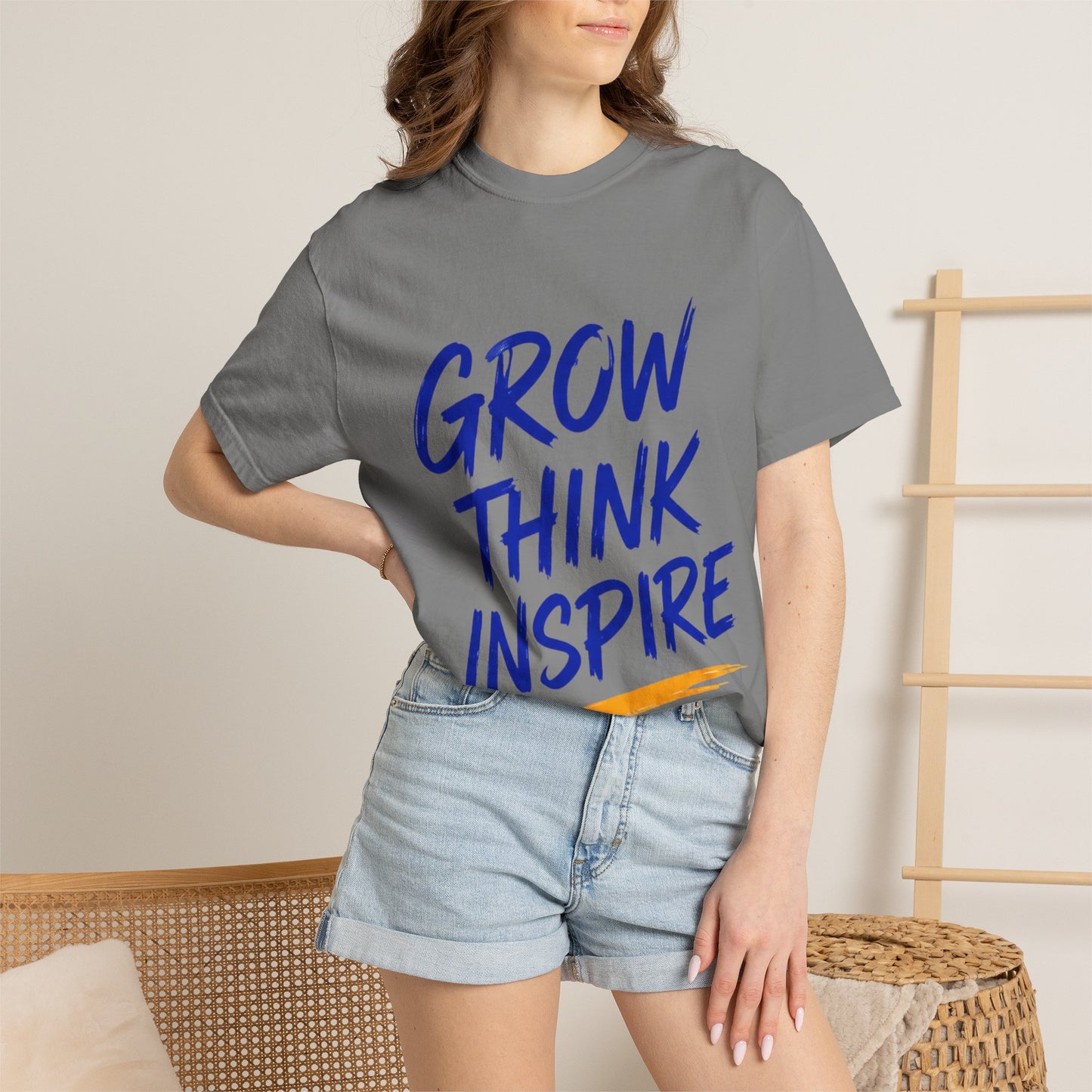 Grow Think Inspire T-Shirt — Motivational Graphic Tee
