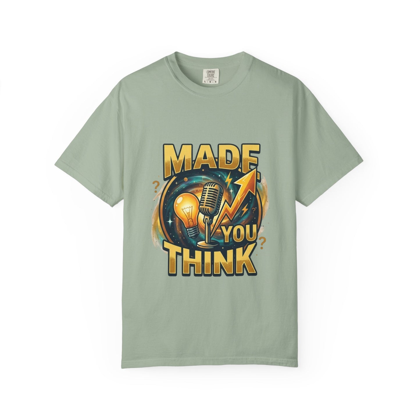 Made You Think T-Shirt — Retro Microphone & Lightbulb Graphic Tee