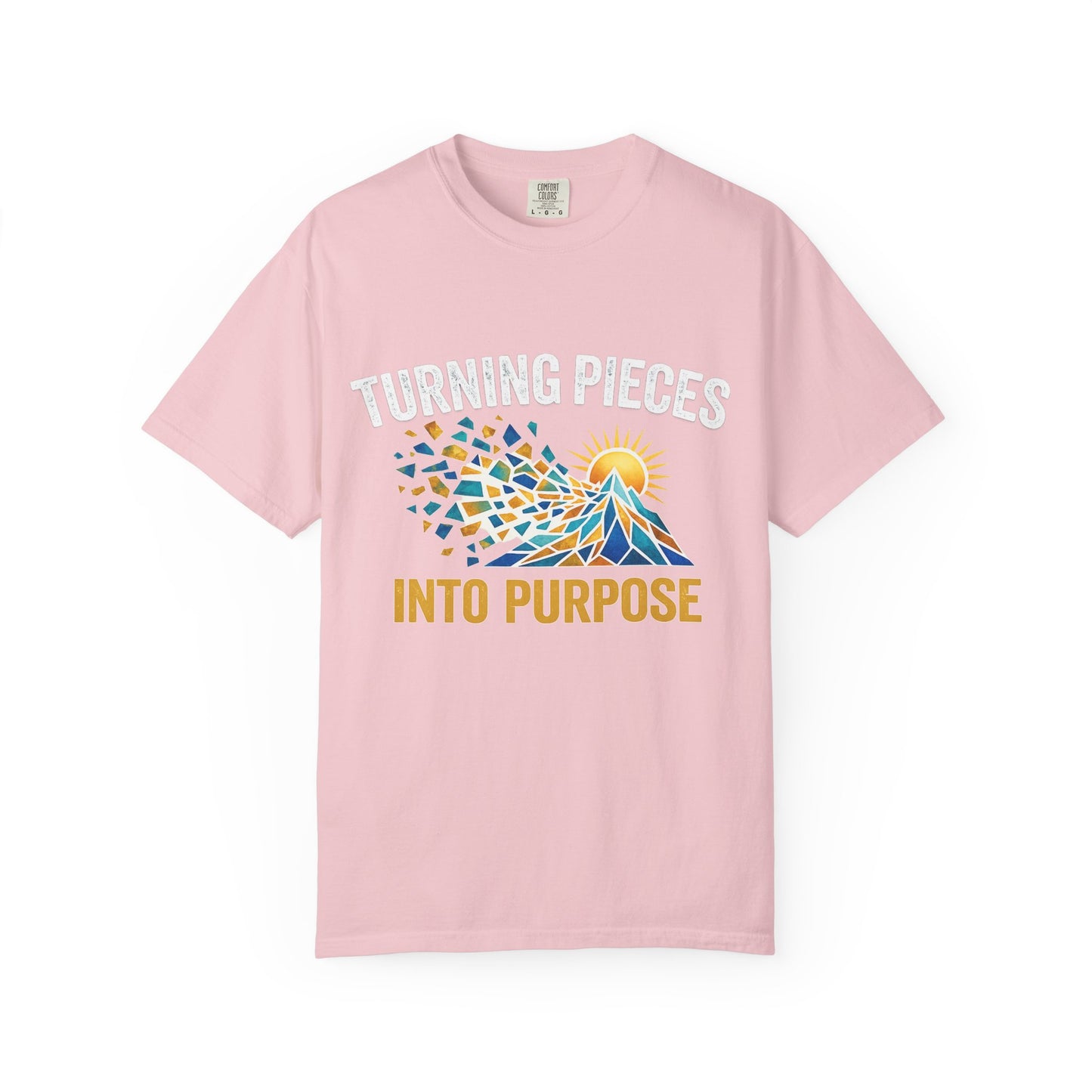 Turning Pieces Into Purpose T-Shirt — Inspirational Mosaic Sun Graphic